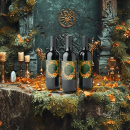 Förändrad Elegant Fall ThMeed Druid Backe Vinflaska Etikett