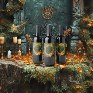 Förändrad Elegant Fall ThMeed Druid Backe Vinflaska Etikett