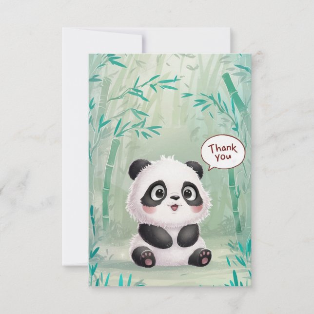 Förändrad Elegant Panda Tack Kort (Framsida)