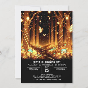 Förändrad Elegant Woodland Digital Birthday Inbjudningar