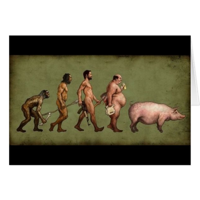 Förändrad evolution hälsningskort (Framsidan Horizontal)