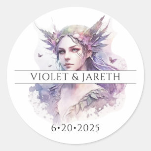 Förändrad fairy Bröllop Classic Round Sticker Runt Klistermärke