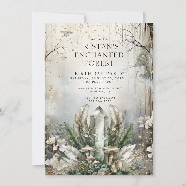 Förändrad Födelsedagsfest av Forest Crystal Barn Inbjudningar (Framsida)