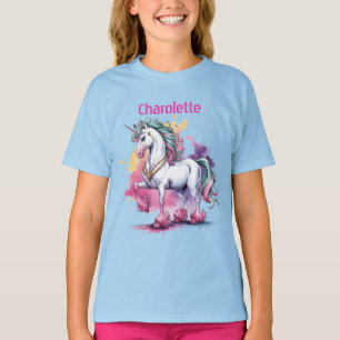 Förändrad Födelsedagsfest för vattenfärg, Unicorn T Shirt