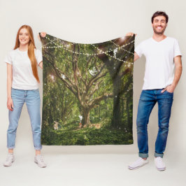 Förändrad Forest Älvors Bunny Mushroom Fleecefilt