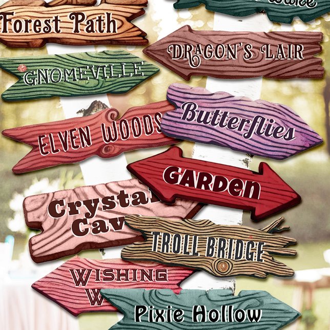 Förändrad Forest Directional Sign DIY Party Prop Poster (DIY Directional Sign Party Decor Craft Project Poster - Create Your Own!)