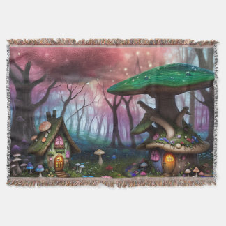 Förändrad Forest Dreamscape Mushroom Fantasy Fairy Filt