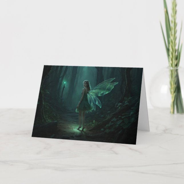 Förändrad Forest Fairy Fantasy Art Kort (Framsida)