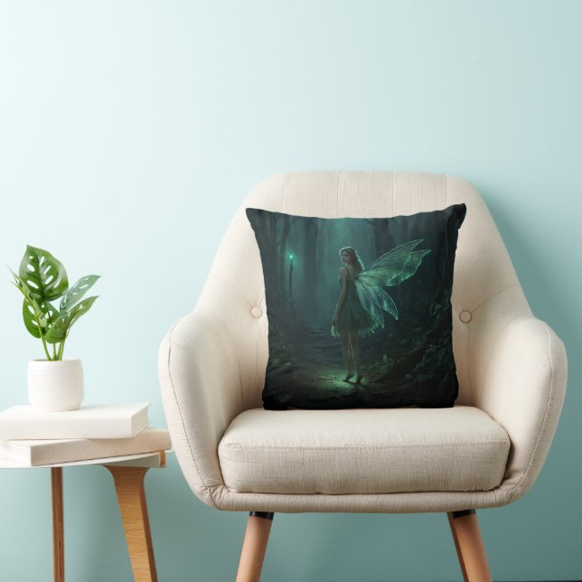Förändrad Forest Fairy Fantasy Art Kudde (Stol)