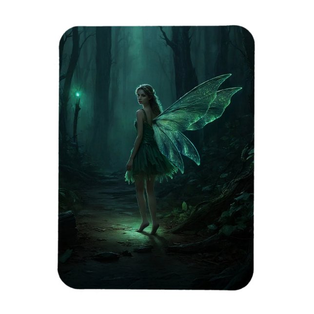 Förändrad Forest Fairy Fantasy Art Magnet (Vertikal)