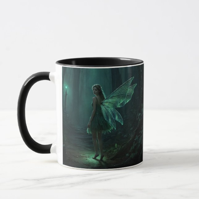 Förändrad Forest Fairy Fantasy Art Mugg (Vänster)