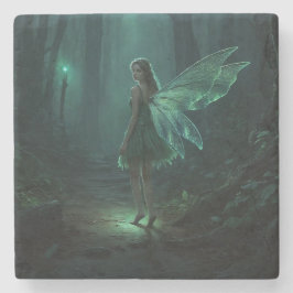 Förändrad Forest Fairy Fantasy Art Stenunderlägg
