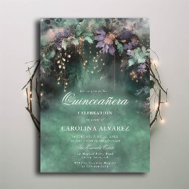 Förändrad Forest Fairy Magic Lavender Qinceanera Inbjudningar