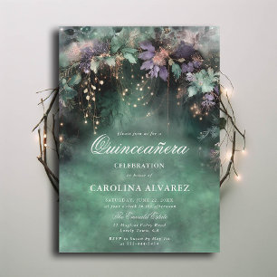 Förändrad Forest Fairy Magic Lavender Qinceanera Inbjudningar