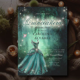 Förändrad Forest Fairy Tale Princess Quinceanera Inbjudningar