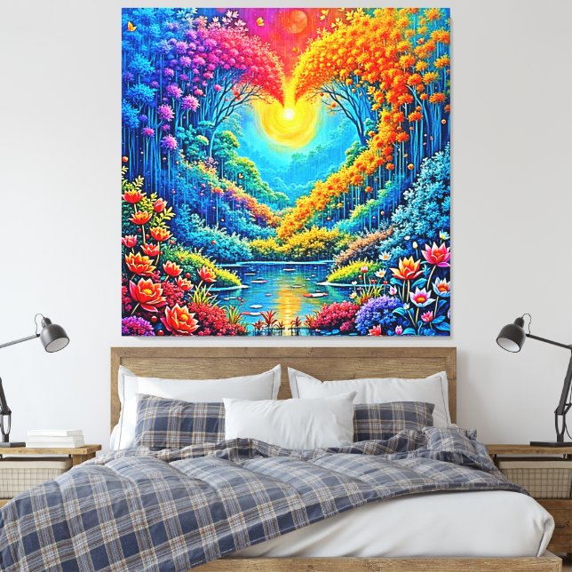 Förändrad Forest Heart of Light Design Canvastryck (Insitu (sovrum))