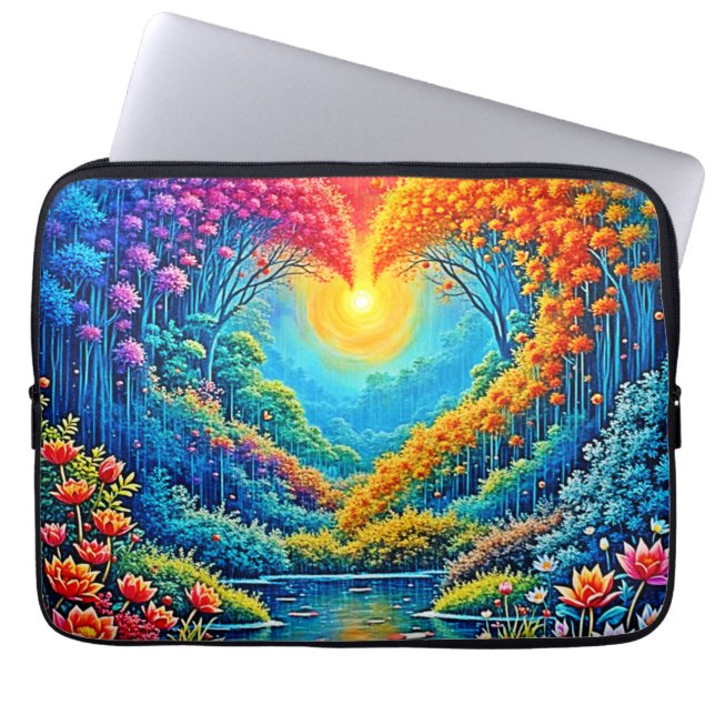 Förändrad Forest Heart of Light Design Laptop Fodral (Framsidan)