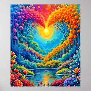 Förändrad Forest Heart of Light Design Poster