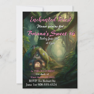 Förändrad Forest House Sweet 16-inbjudan Inbjudningar