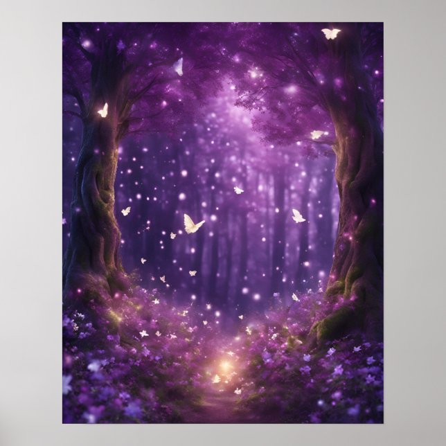 Förändrad Forest LILA LITTLE LJUS Poster (Framsidan)