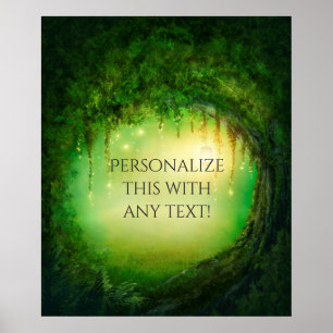 Förändrad Forest & Ljus Rustic Bröllop Wall Art Poster