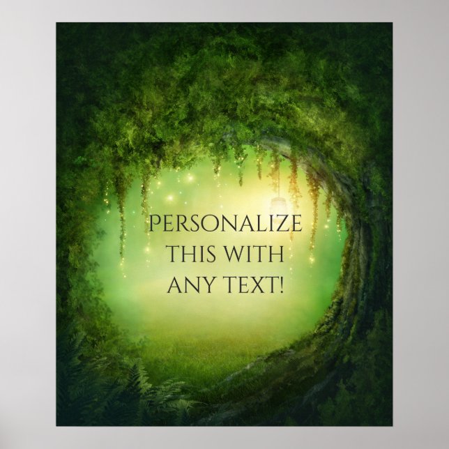 Förändrad Forest & Ljus Rustic Bröllop Wall Art Poster (Framsidan)