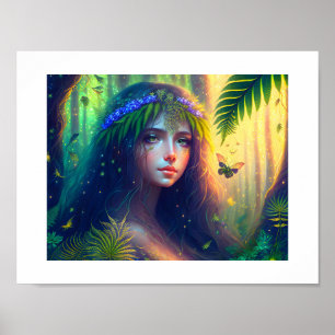Förändrad Forest Nymph Digital Art Poster