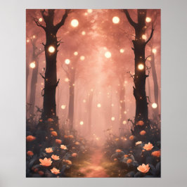Förändrad Forest PEACH LITTLE LJUS Poster