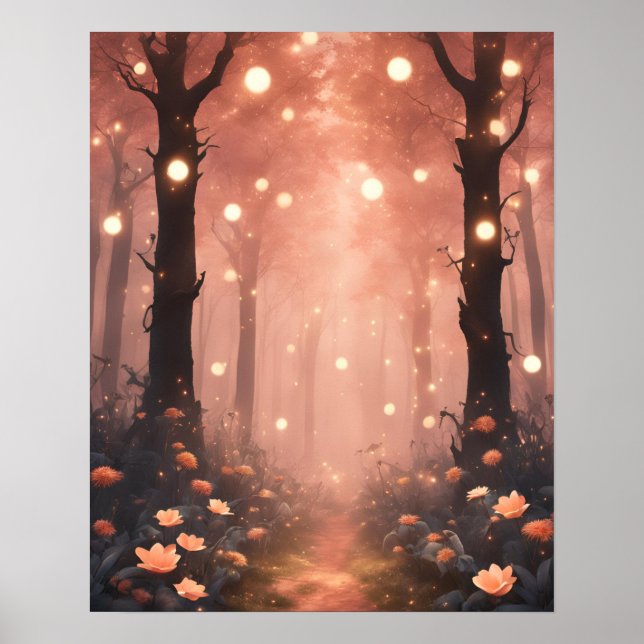 Förändrad Forest PEACH LITTLE LJUS Poster (Framsidan)