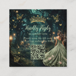 Förändrad Forest Sage-Grönt Quinceañera QR-OSA Tilläggskort