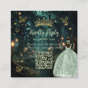 Förändrad Forest Sage-Grönt Quinceañera QR-OSA Tilläggskort