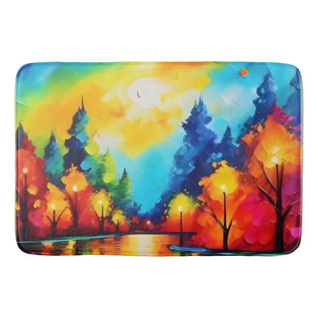 Förändrad Forest Sunset Badrumsmatta (Framsidan)