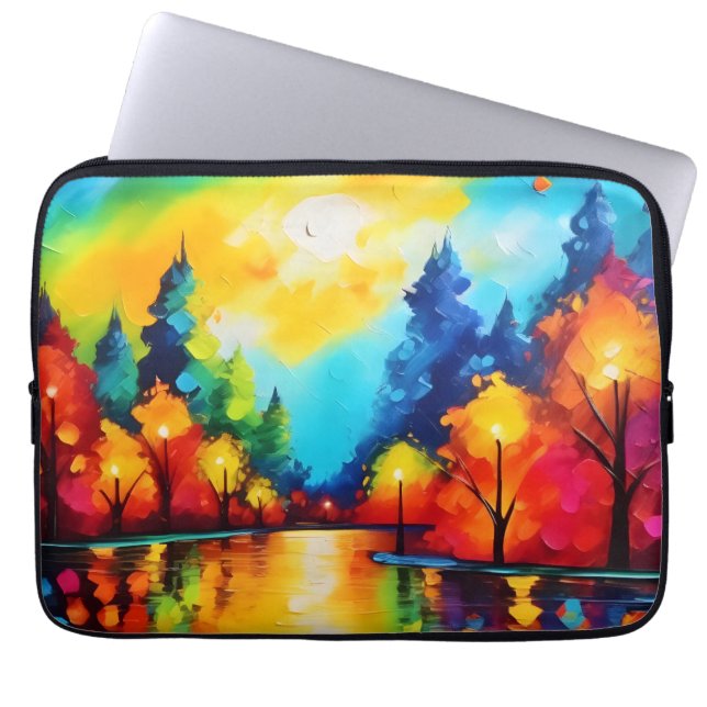 Förändrad Forest Sunset Laptop Fodral (Framsidan)