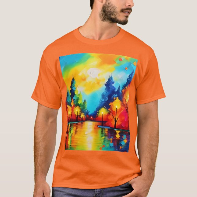 Förändrad Forest Sunset T Shirt (Framsida)