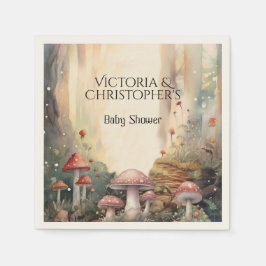 Förändrad Forest Toadstool Mushroom Baby Shower Pappersservett