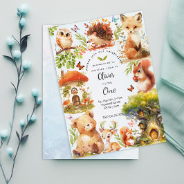 Förändrad Forest Vild En pojkfödelsedag Inbjudningar