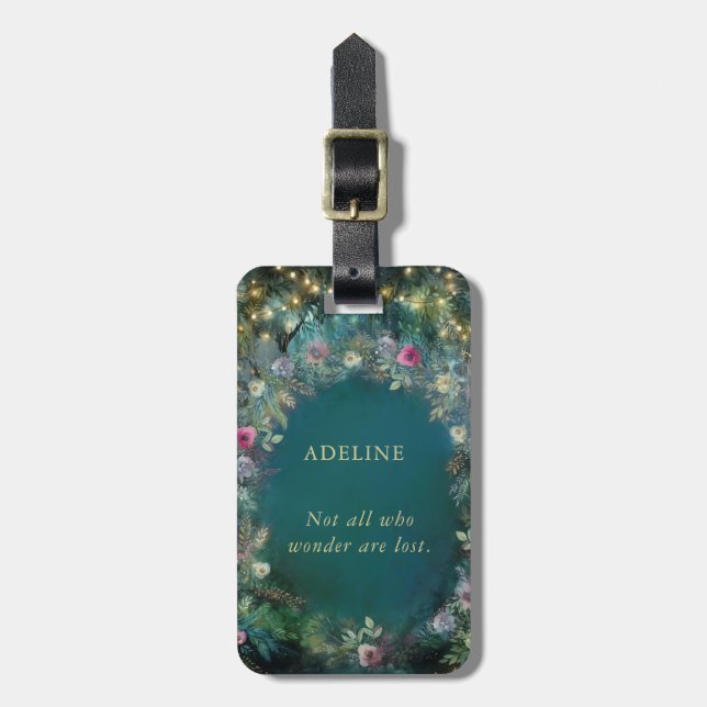 Förändrad Forest Vild Ro Fairy Woodland Quote Bagagebricka (Vertikal Framsida)