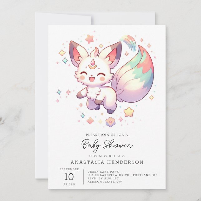 Förändrad fox Baby Shower Inbjudningar (Framsida)