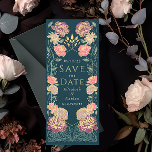 Förändrad Garden Wedding Spara Grönten Datum Rosa Inbjudningar