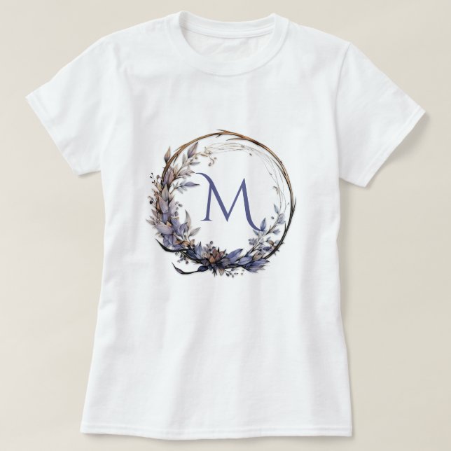 Förändrad gotisk Blommigt utandning Monogram T Shirt (Design framsida)