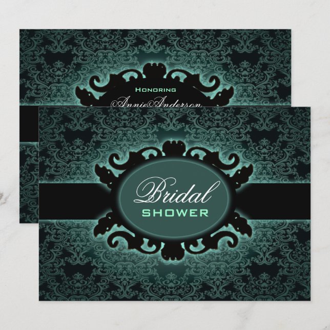 Förändrad Grönt Gothic-Möhippa Inbjudningar (Fram/baksida)