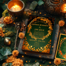 Förändrad Grönt och Orange Druid-Backe höst Inbjudningar