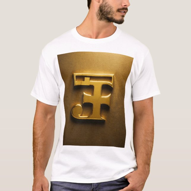Förändrad guldplustecken T-Shirt (Framsida)