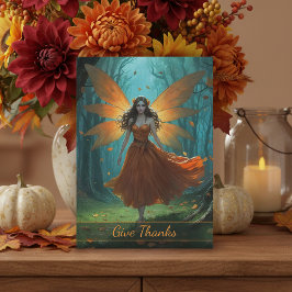 Förändrad höst Fairy Thanksgiving Hälsning Helg Vykort