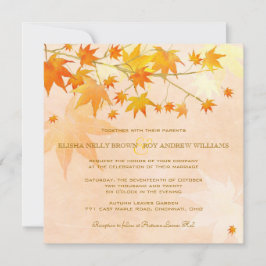 Förändrad Höst löv Rural Bröllop Inbjudningar