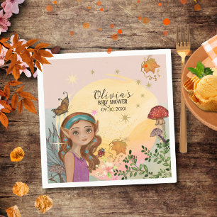 Förändrad höstskog Fairy Baby Pappersservett