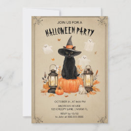 Förändrad inbjudan till Black Cat Halloween fest