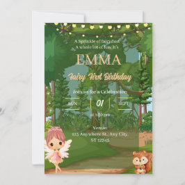 Förändrad inbjudan till Forest Fairy Birthday