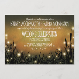 Förändrad inbjudan till Forest Firefly Wedding