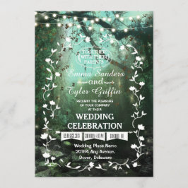 Förändrad inbjudan till Forest Ljus Rustic Wedding